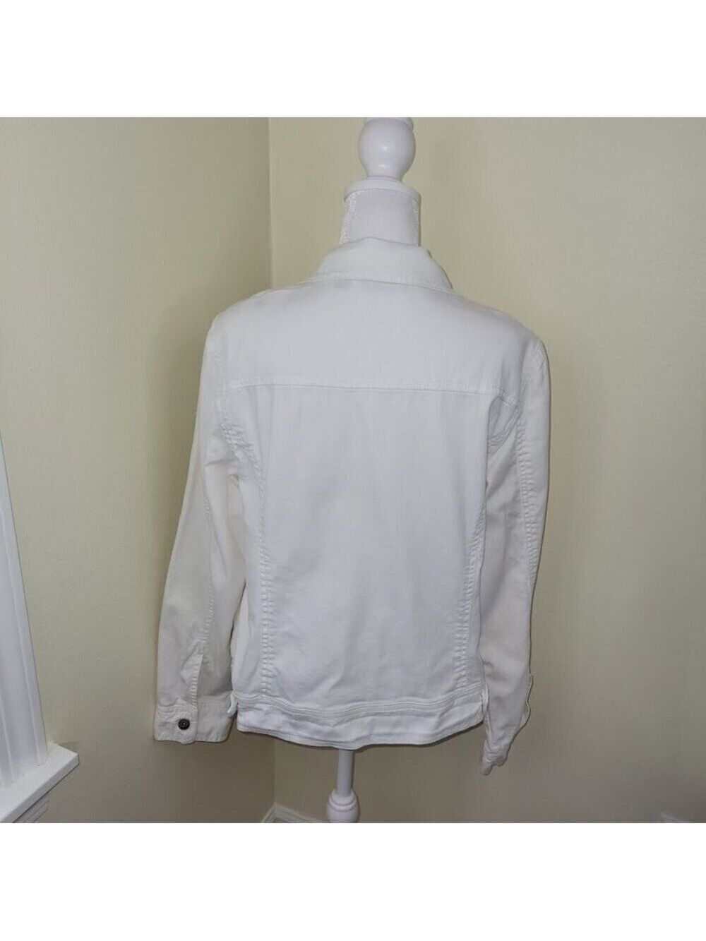 Great Northwest White Jean Jacket Mid Weight Cotton/Spandex Denim Women's SZ M - Picture 4 of 13